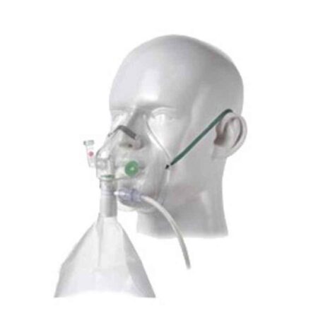 Intersurgical Respi Check Adult Breathing Indicator High Concentration Oxygen Mask with Nose Clip & 2.1m Tube