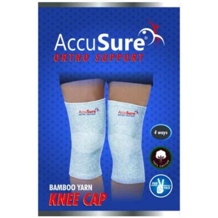 AccuSure Small Bamboo Yarn 4 Way Stretchable Pain Relief Knee Support