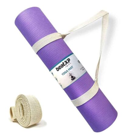 BeatXP 72x24 inch Ethylene Vinyl Acetate Purple Yoga Mat with Strap