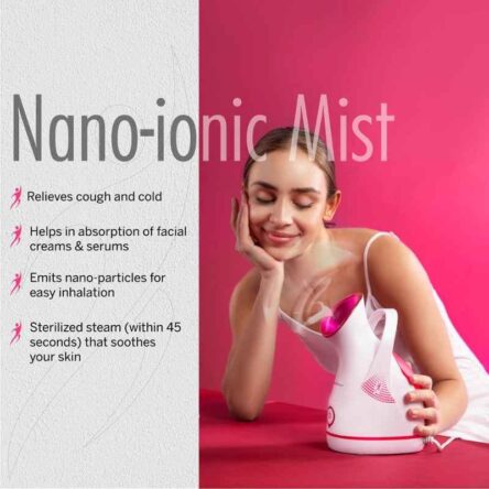 HealthSense Nano-Cure FS 550 ABS White & Pink Facial Iconic Cleanser with Nano-Ionic Technology