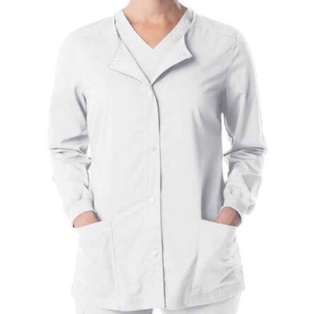 Superb Uniforms Polyester & Viscose White Full Sleeves Scrub Suit Jacket for Women