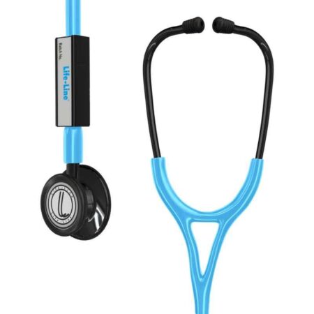 Lifeline Stainless Steel Light Blue Dual Side Diaphragm Chest Piece Stethoscope with 2 Way Tube