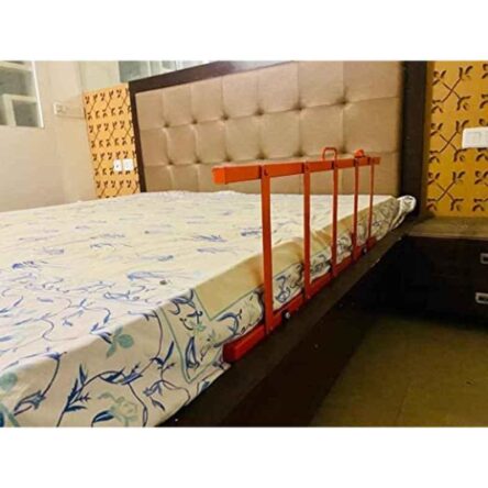 PMPS 4ft Mild Steel Orange Bed Guard Collapsible Railing