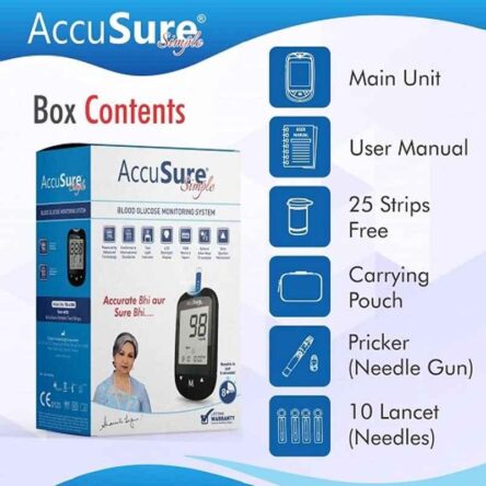 Accusure Simple Glucose Monitor with 25 Strips