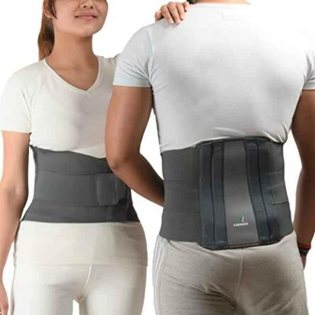 K Squarians Cotton Grey Lumbar Support Waist Belt for Back Pain Relief