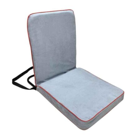 Kawachi Velvet Grey Portable Folding Relaxing Yoga Meditation Chair for Back Support