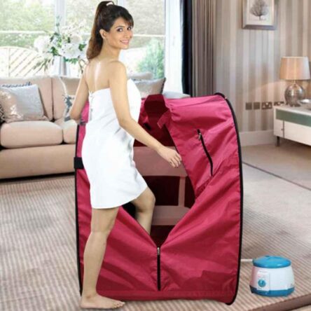 Kawachi 750W Reddish Maroon Panchkarma Swedan Portable Steam Sauna Bath for Health & Beauty Spa at Home