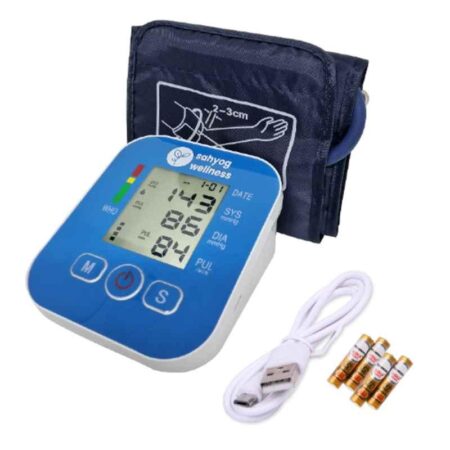 Sahyog Wellness White Automatic Upper Arm Digital Blood Pressure Monitor Machine with Large Cuff