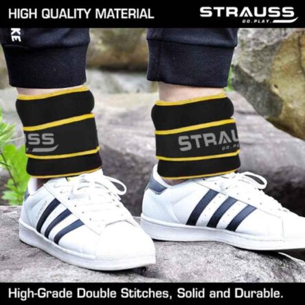 Strauss 26x12x3cm Neoprene Yellow Adjustable Round Shape Ankle Weight