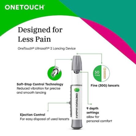 OneTouch Select Plus Diabetes Test Glucometer Kit with 50 Pcs Test Strips & 50 Pcs Ultra Soft Lancets