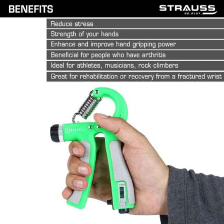 Strauss 15x11x3cm Plastic Green Adjustable Hand Grip with Counter