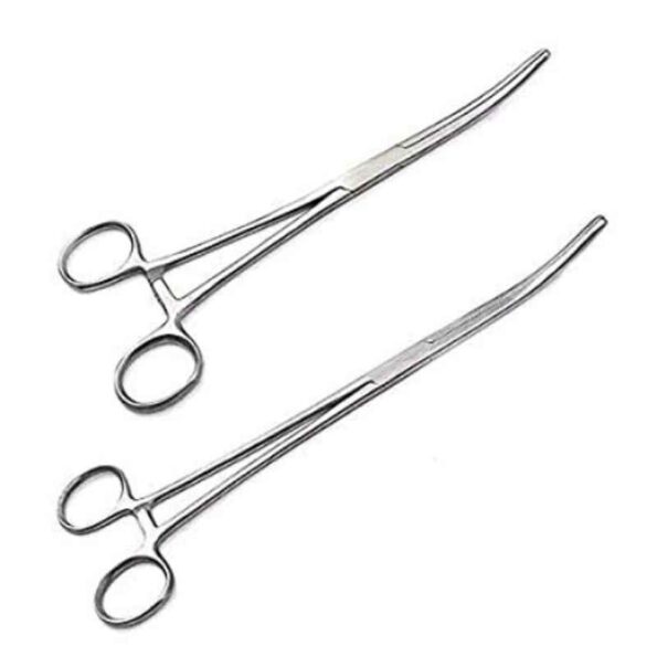 Forgesy 2 Pcs 8 & 10 inch Stainless Steel Curved Hemostatic Forceps Set