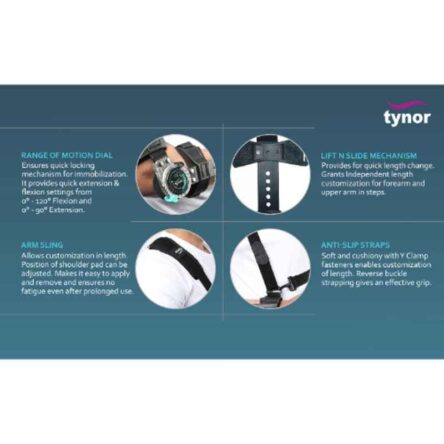 Tynor ROM Black Left Elbow Brace