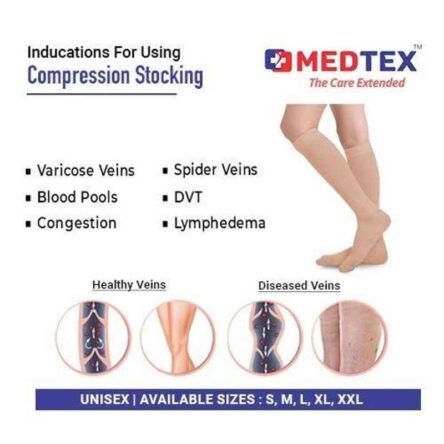 Medtex 18 Anti Embolism DVT Prophylaxis Below Knee Beige Stockings