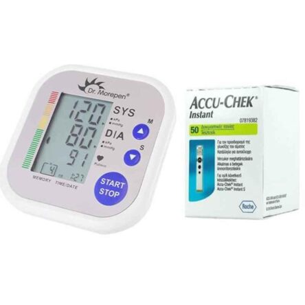 Dr. Morepen BP-02 Blood Pressure Monitor & Accu-Chek Instant 50 Test Strips