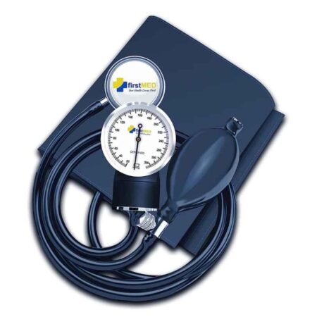 Firstmed Black Professional Aneroid Sphygmomanometer BP Monitor with Stethoscope