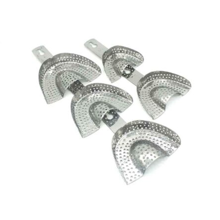 Forgesy 12 Pcs Stainless Steel Perforated Indian Dental Impression Trays Set