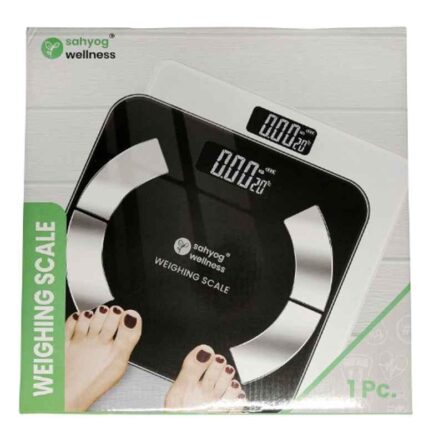 Sahyog Wellness 180kg Glass Black Personal Digital Weighing Scale with Battery