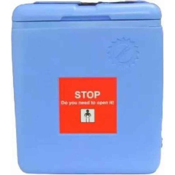 Fairbizps AIVC-44 1.69L HDPE Blue Portable Vaccine Carrier Box with with 4 Ice Pack & Integral Hinged Lid with Stopper