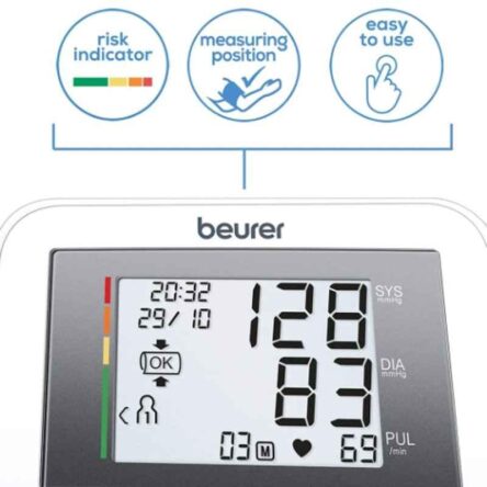 Beurer BM 27 Automatic Upper Arm German Technology Blood Pressure Monitor with Cuff Position Control