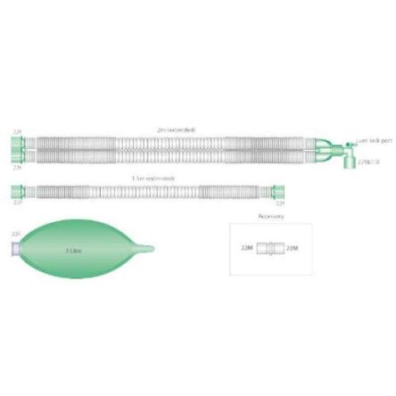 Intersurgical 22mm 1.5m Compact Extendable Breathing System Set with 3L Bag & Limb