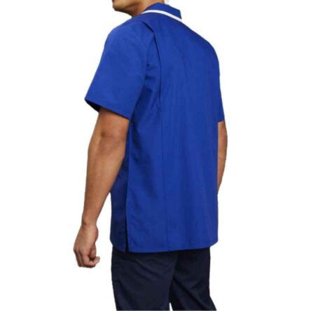 Superb Uniforms Polyester & Viscose Royal Blue Half Sleeves Hospital Nurse Top for Men