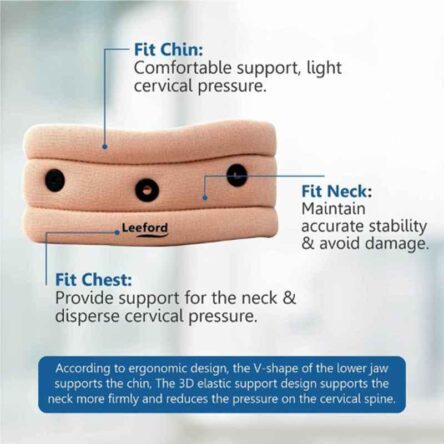 Leeford Cotton Skin Adjustable Soft Cervical Collar with Support