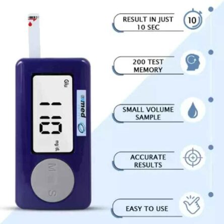 Ozocheck OT2GS Easy Touch Glucometer Set for Blood Sugar Testing