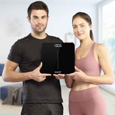 BeatXP Gravity Elite 180kg Tempered Glass Black Digital Weighing Scale