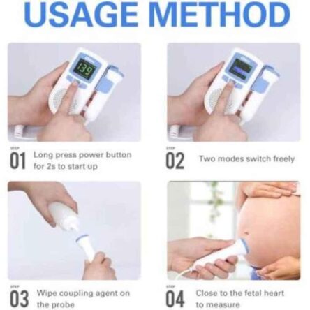 Olex White Fetal Doppler for Parental Baby Heartbeat Sound Monitor