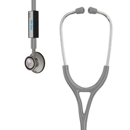 Lifeline Silver Aluminium Light Blue Single Diaphragm Chest Piece Stethoscope with 2 Way Tube