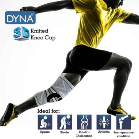 Dyna 3D Medium BLACK Knitted Knee Brace (Left)