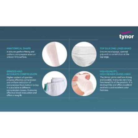 Tynor Silicon Line Calf & Thigh Support D.V.T. Stocking