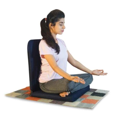 Kawachi Dark Blue Meditation & Yoga Floor Chair with Back Support