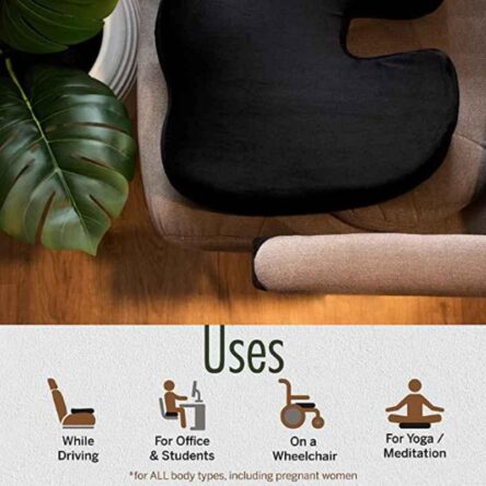 HealthSense Soft-Spot CC 50 Polyurethane Foam Orthopedic Black Seat Cushion