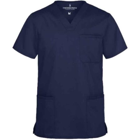 Superb Uniforms Polyester & Viscose Royal Blue Half Sleeves Designer Scrub for Doctors
