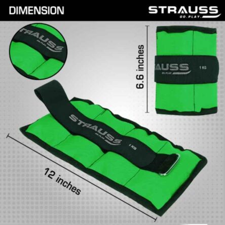 Strauss 30.5x16x2.5cm Neoprene Green Adjustable Ankle Weight