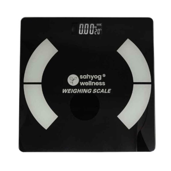 Sahyog Wellness 180kg Glass Black Personal Digital Weighing Scale with Battery