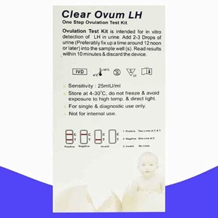 Recombigen 10 Pcs Clear Ovum One Step Fertility Rapid Test Kit & Clear & Sure 2 Pcs Pregnancy Test Kit Combo