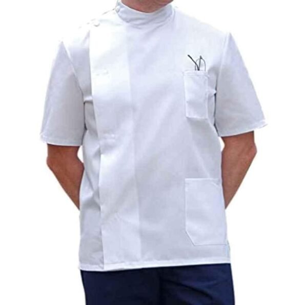 Superb Uniforms Polyester & Viscose White Half Sleeves Dental Tunic Top for Men