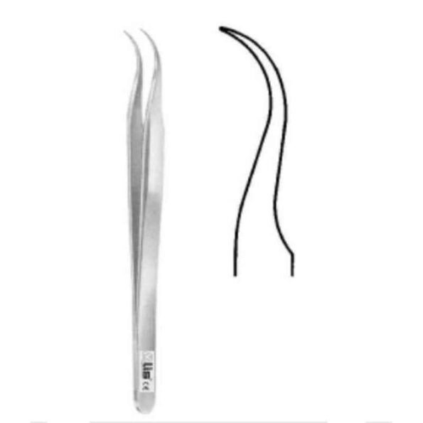 Alis 11.5cm/4 1/2 inch Micro Forceps 0.4mm 1x2 Teeth