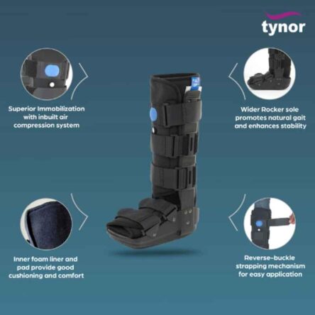 Tynor D51ACZ Steel & Nylon Black Air Walker Boot
