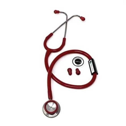 Indosurgicals Silvery II Stainless Steel Red Stethoscope