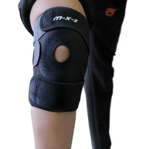 Arnav Black Open Patella Knee Support