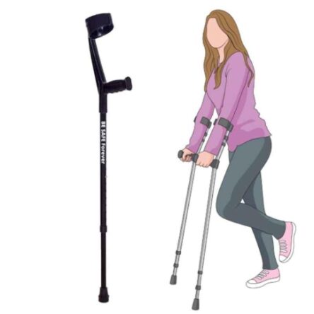 Besafe Forever BEWSEB02 9 inch Iron Black Elbow Support Walking Crutch