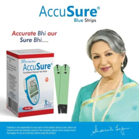 AccuSure Blue Glucometer 25 Pcs Test Strips