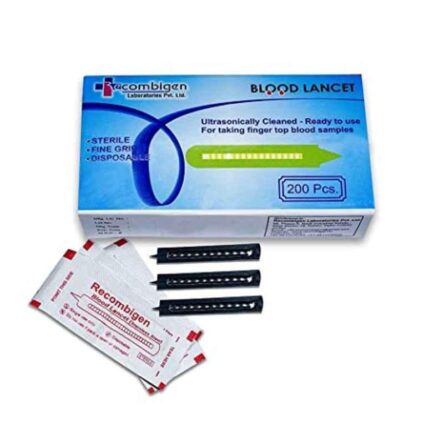 Recombigen 200 Pcs Stainless Steel Blood Glucometer Lancet Box