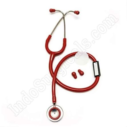 Indosurgicals Silvery Aluminium Red Stethoscope