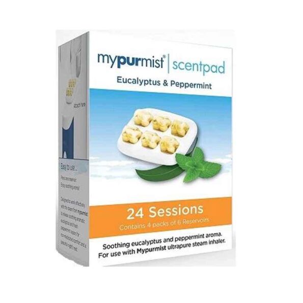 Mypurmist 4 Pcs Eucalyptus & Peppermint Scentpad Set for 24 Sessions