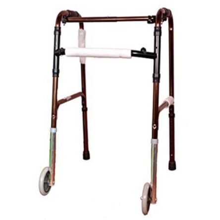 Karma WK-51 Aluminium Brown & Black Adjustable Walker with Wheel